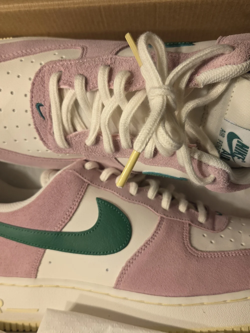 Nike Air Force 1 Low Pink Suede with Teal Swoosh